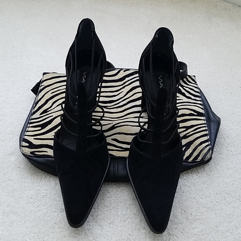 Via Spiga black suede shoes